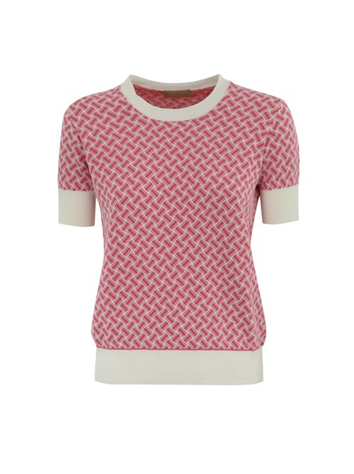 Maglia in cotone e lino Latte e peonia DRUMOHR | L2B000BU 00001B50